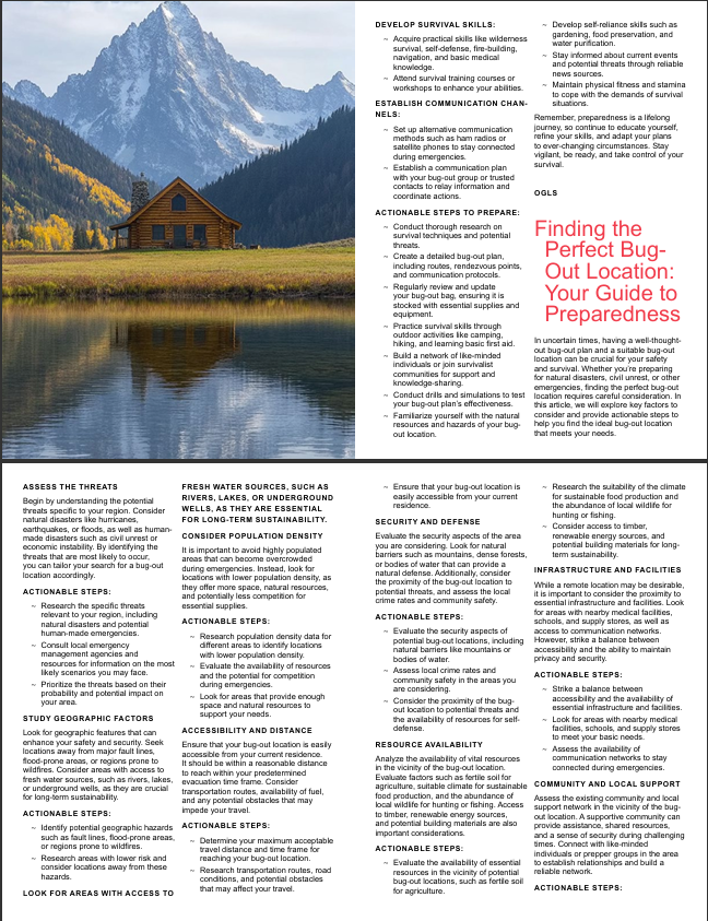 FREE DOWNLOAD! "SPECIAL SURVIVAL EDITION" AUGUST 2024: Off Grid Living & Survival Magazine
